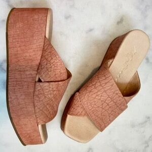 Matisse Holden croc platform mule sandals